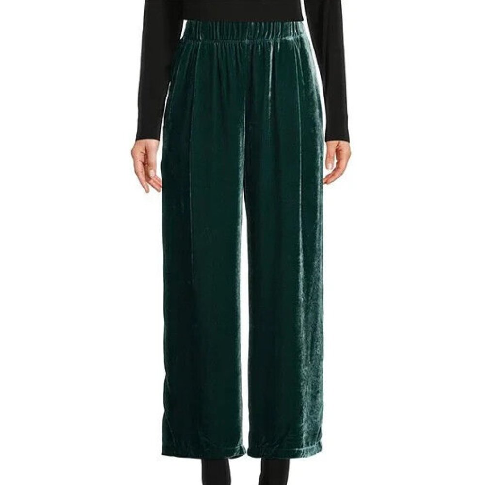 NWT Eileen Fisher Pine Velvet Wide Ankle Pants - Picture 3 of 10